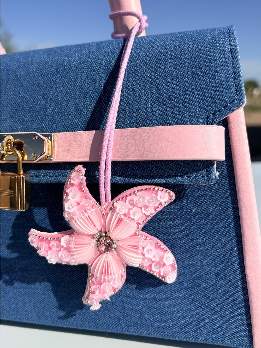 Pink beaded Purse charm BRAND NEW!